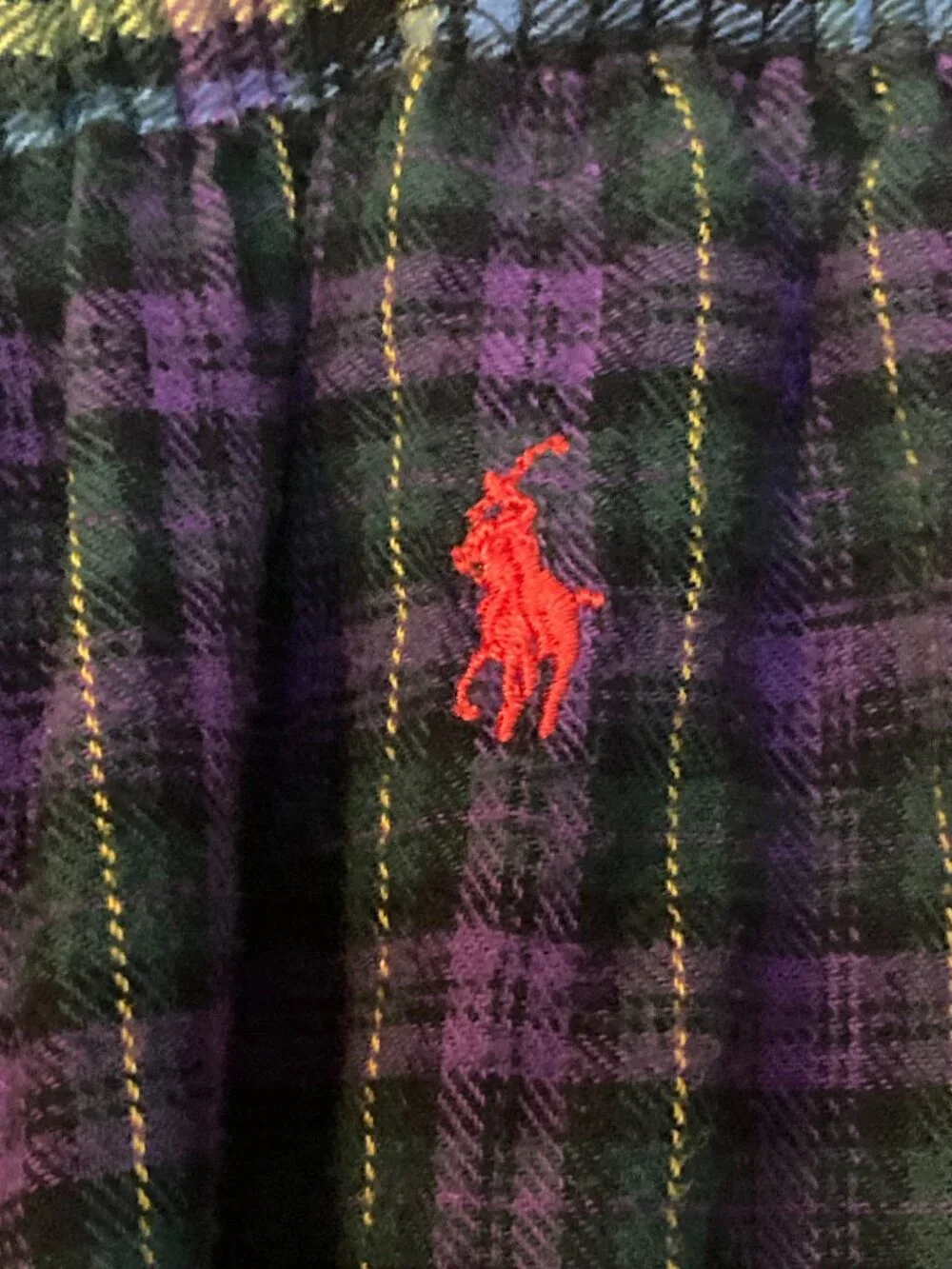 Polo Ralph Lauren Men's Purple Plaid Sleepwear Pajama Pants 100% Cotton - Size M